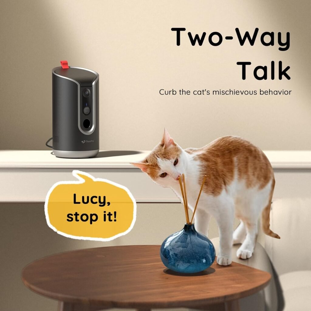 2K Pet Camera Treat Dispenser, AI Photo Album, Dog Camera with 360° Auto Tracking  5G/2.4G WiFi, 2-Way Talk, Remote Treat Tossing, Motion Alerts for Cats Indoor