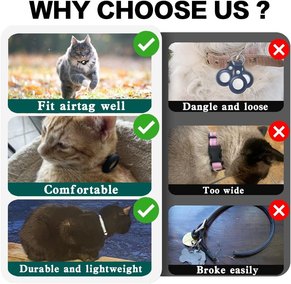 Airtag Cat Collar Breakaway, Reflective Kitten Collar with Apple Air Tag Holder and Bell for Girl Boy Cats, 0.4 Inches in Width and Lightweight (Red) Airtag Cat Collar Breakaway, Reflective Kitten Collar with Apple Air Tag Holder and Bell for Girl Boy Cats, 0.4 Inches in Width and Lightweight (Red)