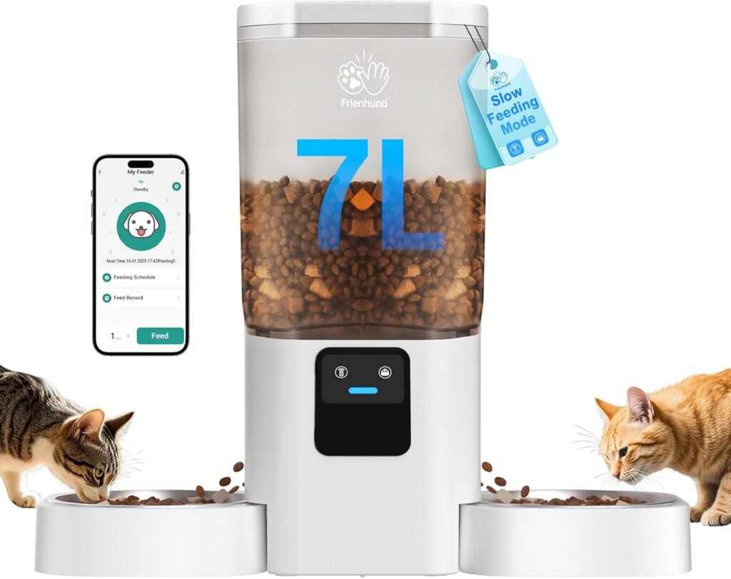 Automatic Cat Feeder with Slow Feed for 2 Cats: 5G WiFi Automatic Dog Feeder with 7L Large Food Storage, Cat Food Dispenser with Alexa for Multiple Pets, Detachable for Easy Cleaning -29 Cup Automatic Cat Feeder with Slow Feed for 2 Cats: 5G WiFi Automatic Dog Feeder with 7L Large Food Storage, Cat Food Dispenser with Alexa for Multiple Pets, Detachable for Easy Cleaning -29 Cup