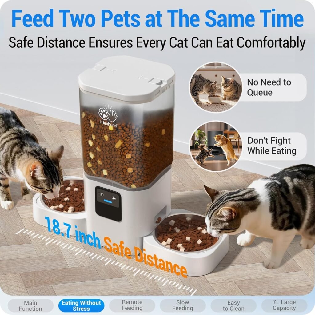Automatic Cat Feeder with Slow Feed for 2 Cats: 5G WiFi Automatic Dog Feeder with 7L Large Food Storage, Cat Food Dispenser with Alexa for Multiple Pets, Detachable for Easy Cleaning -29 Cup Automatic Cat Feeder with Slow Feed for 2 Cats: 5G WiFi Automatic Dog Feeder with 7L Large Food Storage, Cat Food Dispenser with Alexa for Multiple Pets, Detachable for Easy Cleaning -29 Cup