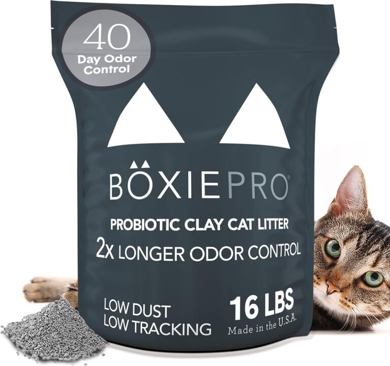 Boxie probiotic cat litter 40 day natural odor control 16lb clumping kitty litter clay