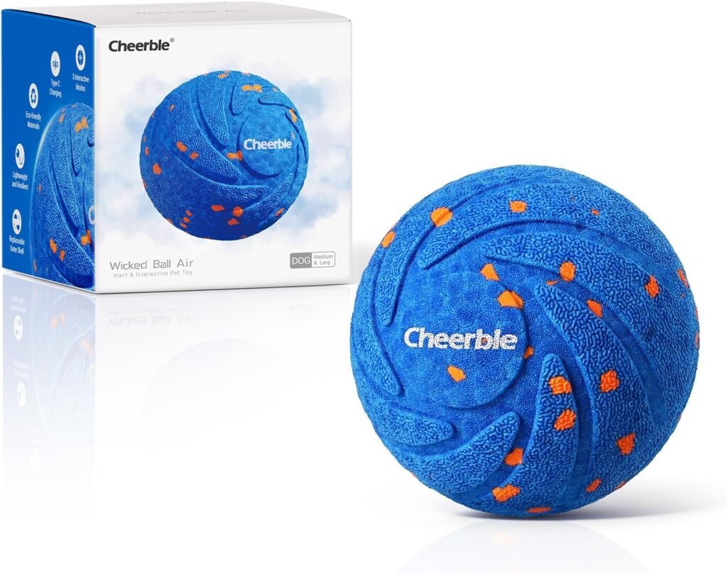 Cheerble Smart Interactive Dog Toy, Wicked Ball AIR, Automatic Moving, Bouncing, and Rotating, E-TPU Material, IPX7 Waterproof Rating, Active Rolling Ball for Medium and Large Dogs Cheerble Smart Interactive Dog Toy, Wicked Ball AIR, Automatic Moving, Bouncing, and Rotating, E-TPU Material, IPX7 Waterproof Rating, Active Rolling Ball for Medium and Large Dogs