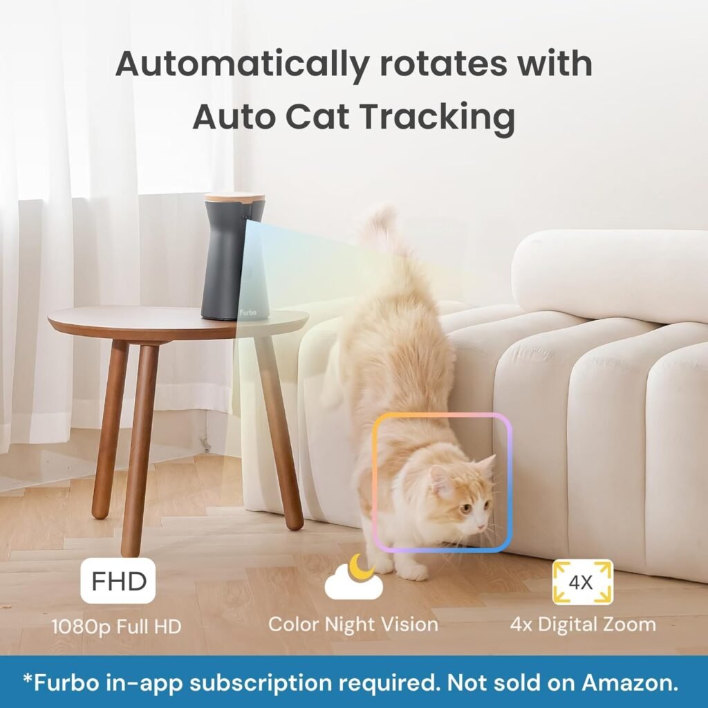 Furbo 360° Dog Camera - Unlock with Paid Plan: Home Security  Dog Safety Alerts, Rotating Pet Treat Dispenser w/ 2-Way Speaker, Smart Indoor Cam w/Phone App (3mo Minimum Subscription Required)