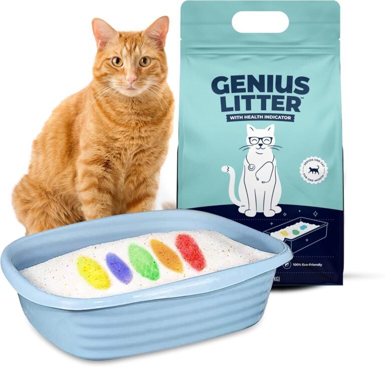 Genius litter health indicating cat litter with non clumping lightweight color changing silica gel crystals as seen on s