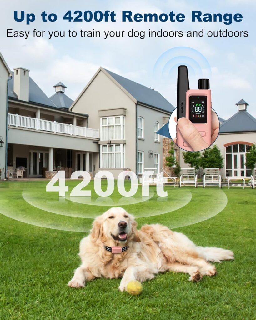 Jugbow Dog Shock Collar - 4200FT Dog Training Collar with Remote Innovative IPX7 Waterproof with 4 Training Modes, Rechargeable E-Collar for All Breeds Jugbow Dog Shock Collar - 4200FT Dog Training Collar with Remote Innovative IPX7 Waterproof with 4 Training Modes, Rechargeable E-Collar for All Breeds