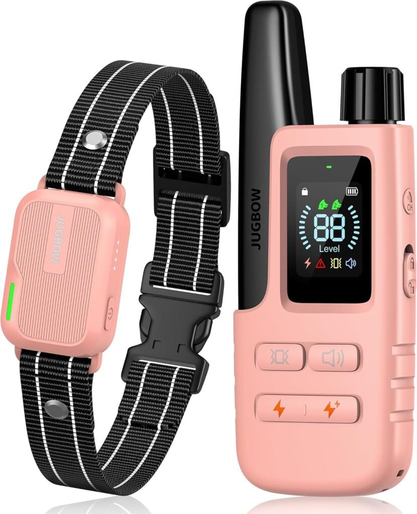 Jugbow Dog Shock Collar - 4200FT Dog Training Collar with Remote Innovative IPX7 Waterproof with 4 Training Modes, Rechargeable E-Collar for All Breeds Jugbow Dog Shock Collar - 4200FT Dog Training Collar with Remote Innovative IPX7 Waterproof with 4 Training Modes, Rechargeable E-Collar for All Breeds