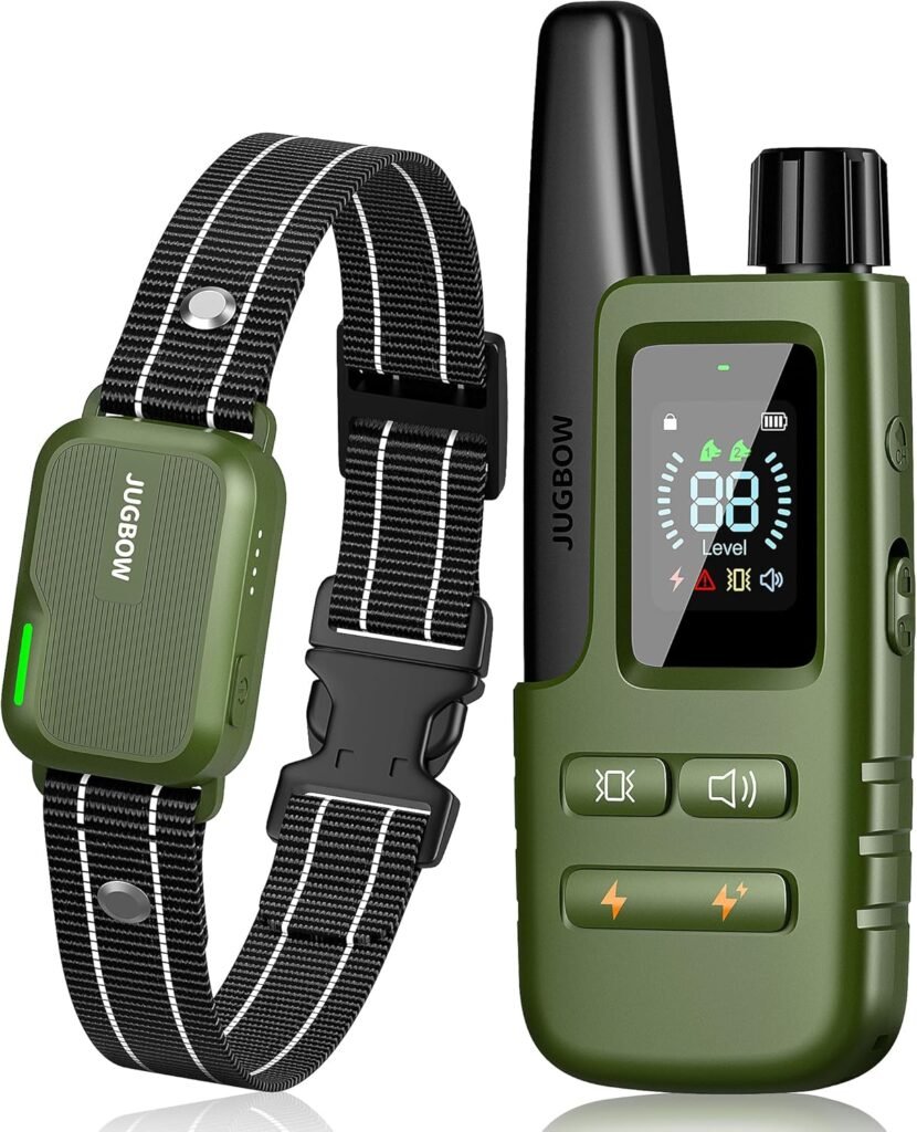 Jugbow Dog Shock Collar - 4200FT Dog Training Collar with Remote Innovative IPX7 Waterproof with 4 Training Modes, Rechargeable E-Collar for All Breeds Jugbow Dog Shock Collar - 4200FT Dog Training Collar with Remote Innovative IPX7 Waterproof with 4 Training Modes, Rechargeable E-Collar for All Breeds