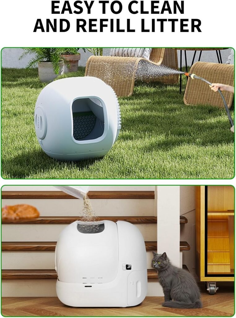 PETKIT PuraMax 2 Automatic Self-Cleaning Cat Litter Box, App Control Scoop-Free Litter Box with Safety Sensors, Odor Free  Anti-Leakage Basic Bundle Includes Trash Bags,2.4G WiFi  Low Entrance