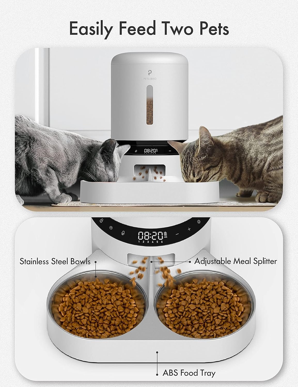 Petlibro automatic cat feeder with camera for two cats 1080p hd video with night vision 5g wifi pet feeder with 2 way au