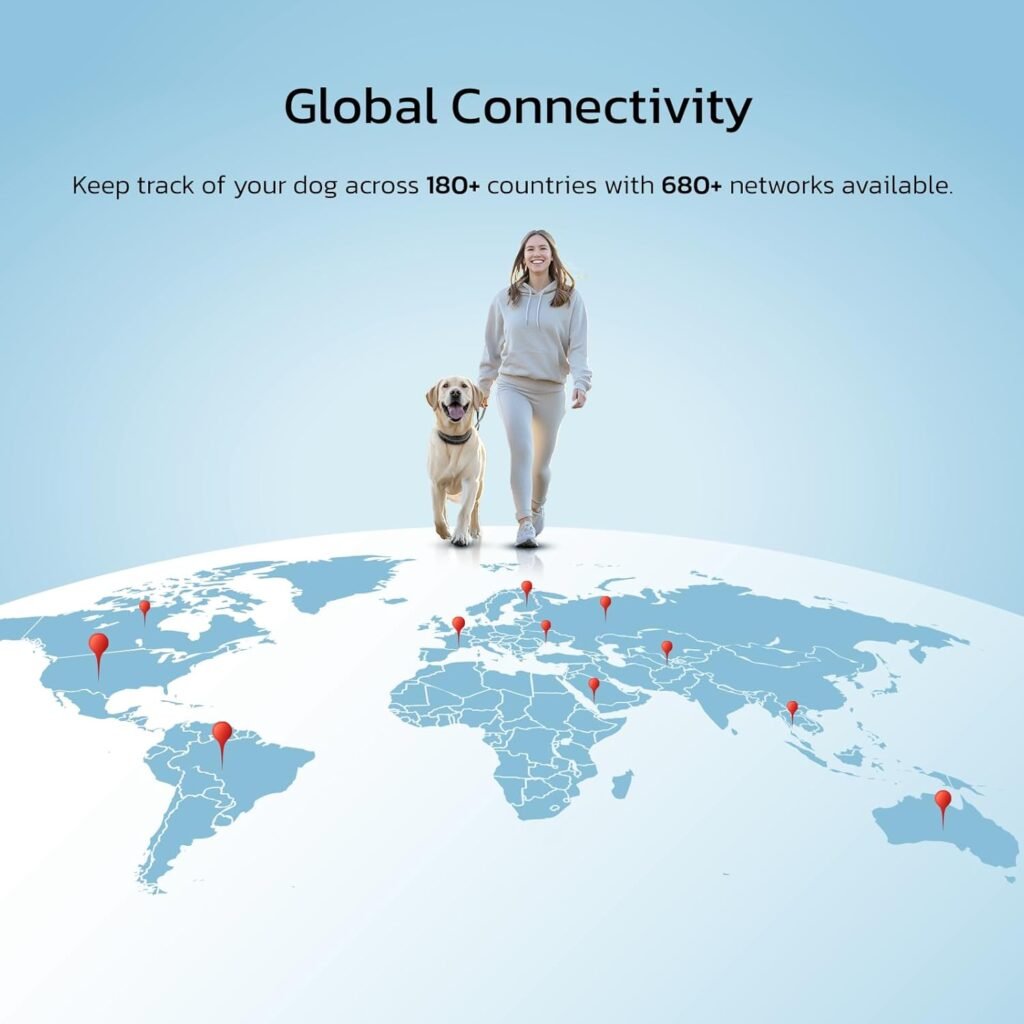 SATELLAI GPS Dog Collar — Worlds First GPS Wireless Dog Fence Collar with AI Analysis, Precise Positioning, 5-Day Battery, and IP68 Waterproof, for Medium  Large, Red