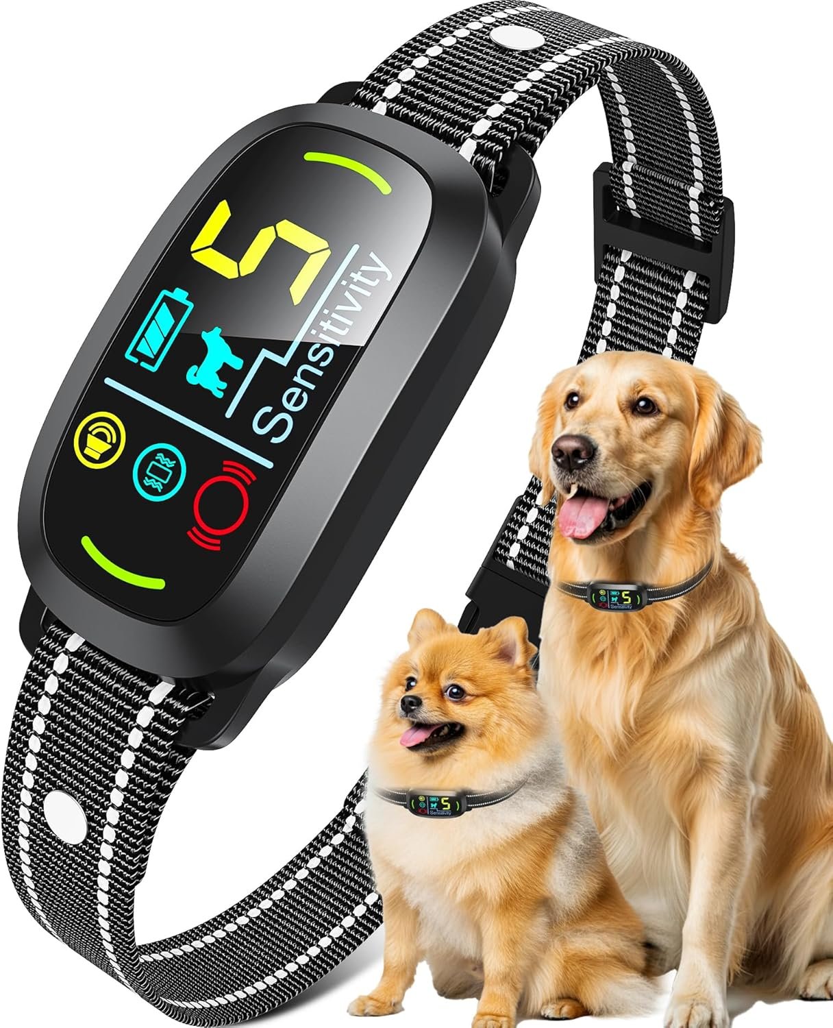 Smart ai bark collar for large medium small dogs anti barking device with 5 training modes exclusive forced bark stoppin