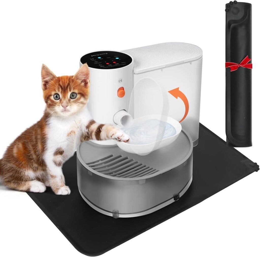 Smart Pet Water Fountain No Filter Needed, Wireless Battery Operated Quiet Cat Water Fountain, Rechargeable Cordless Automatic Pet Water Dispenser, Water Fountains for Cats Indoor, Dogs, Easy to Clean