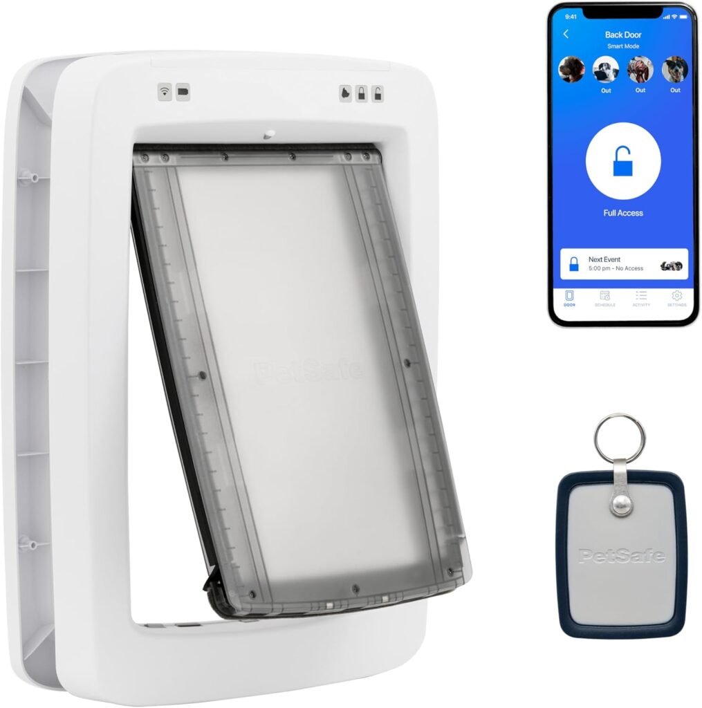 SmartDoor™ Never Rust Connected Pet Door, Dog and Cat, Selective Entry and Exit, App Enabled Pet Door, Smart Device, Smartphone Controlled, Customize Schedule, Multiple Pets, Medium