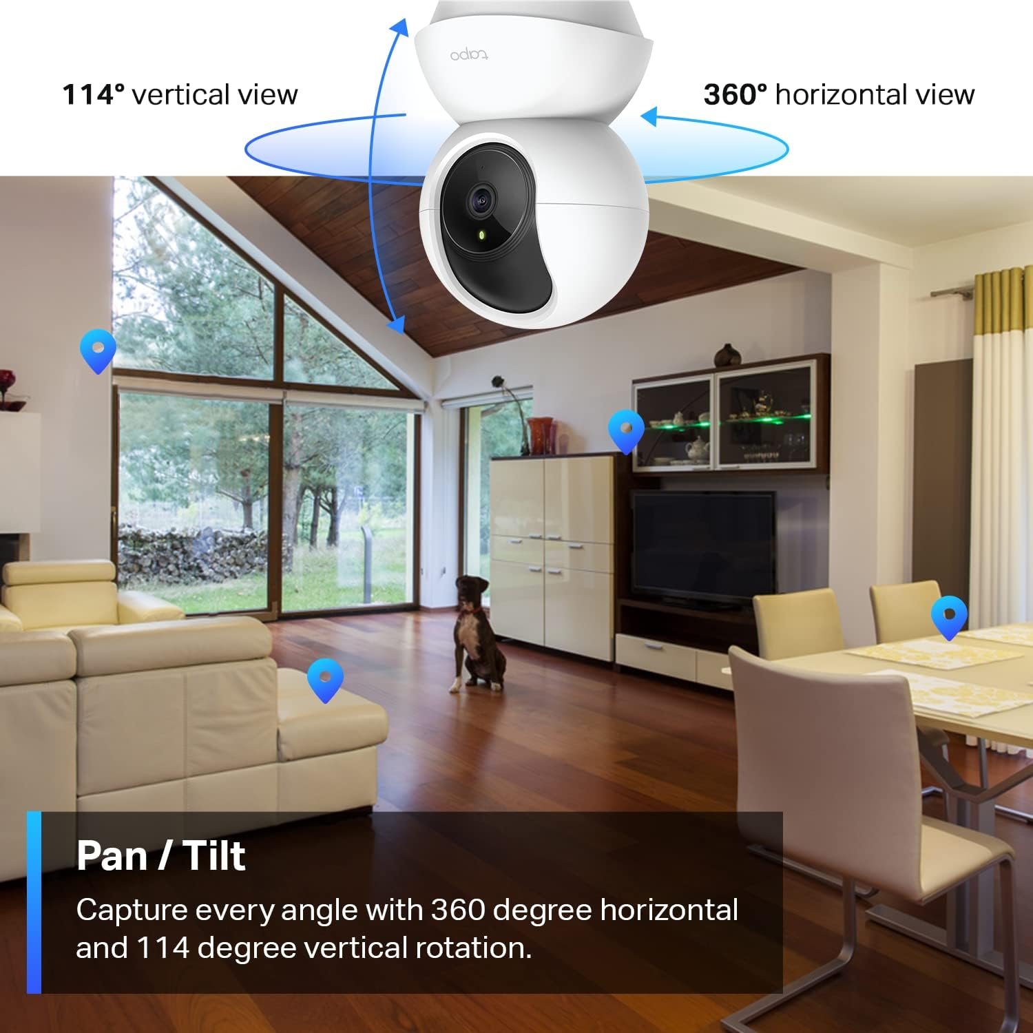 Tapo tp link 2k pantilt indoor security camera for baby monitor pet camera motion detection tracking 2 way audio cloud s