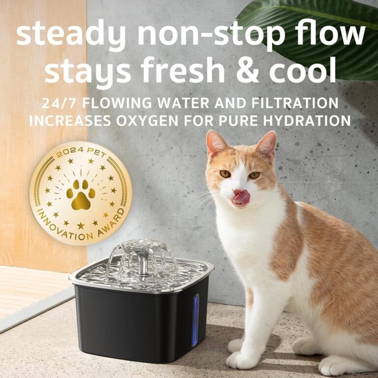 Veken innovation award winner stainless steel cat water fountain 95oz28l automatic pet fountain dog water dispenser with