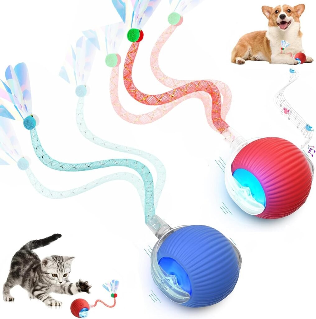 2 Packs Speed 2.0 Tail Interactive Cat Toys for Indoor Cats, Chirping Motion Activate Cat Toy, Smart Kitten Rolling Ball Moving Ball Toys, Rechargeable Dog Cats Bal l for Enrichment Exercise 2 Packs Speed 2.0 Tail Interactive Cat Toys for Indoor Cats, Chirping Motion Activate Cat Toy, Smart Kitten Rolling Ball Moving Ball Toys, Rechargeable Dog Cats Bal l for Enrichment Exercise
