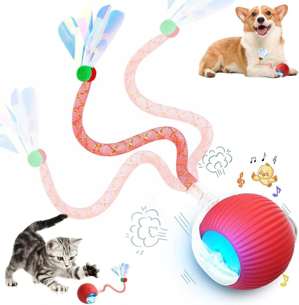 2 Packs Speed 2.0 Tail Interactive Cat Toys for Indoor Cats, Chirping Motion Activate Cat Toy, Smart Kitten Rolling Ball Moving Ball Toys, Rechargeable Dog Cats Bal l for Enrichment Exercise 2 Packs Speed 2.0 Tail Interactive Cat Toys for Indoor Cats, Chirping Motion Activate Cat Toy, Smart Kitten Rolling Ball Moving Ball Toys, Rechargeable Dog Cats Bal l for Enrichment Exercise