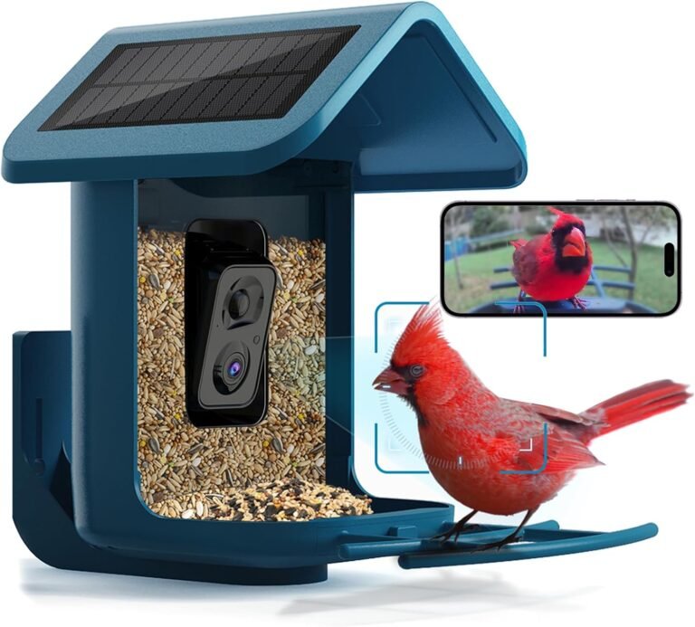 Bird feeder with camera solar powered smart camera bird feeder 2k live feed cam for outdoor backyard ai identify auto ca