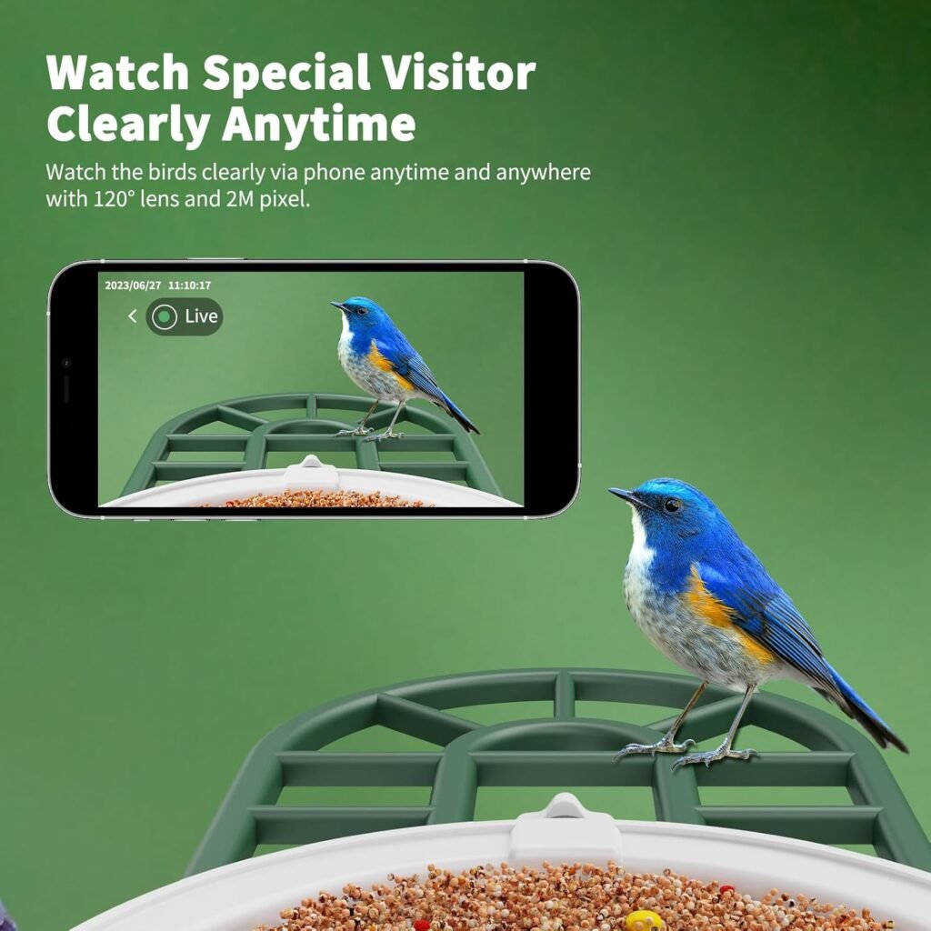 Bird Feeder with Camera with AI Identify Birds Species Solar Panel, Smart Bird House with Cam, 2K Live View, Instant Arrival Alerts