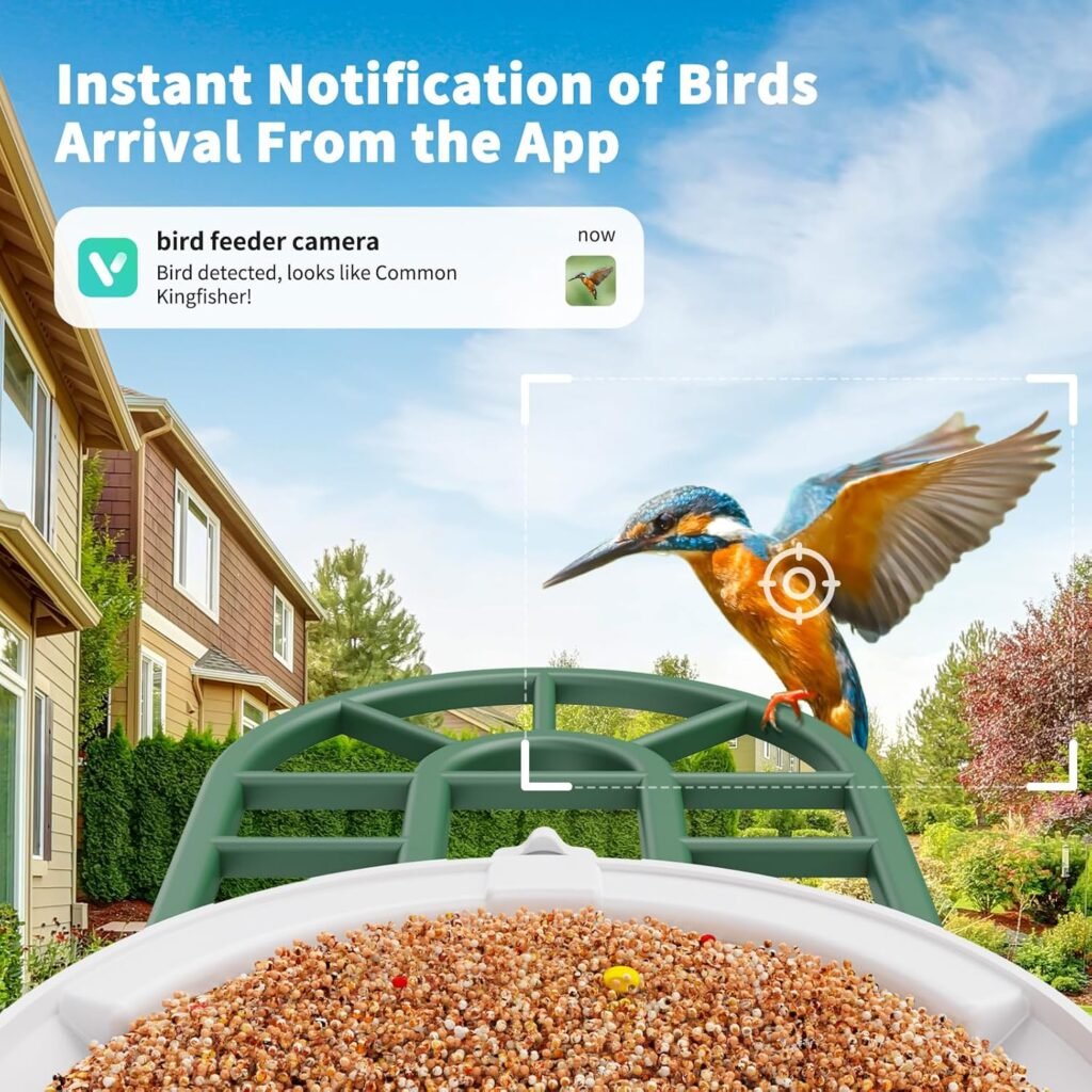 Bird Feeder with Camera with AI Identify Birds Species Solar Panel, Smart Bird House with Cam, 2K Live View, Instant Arrival Alerts