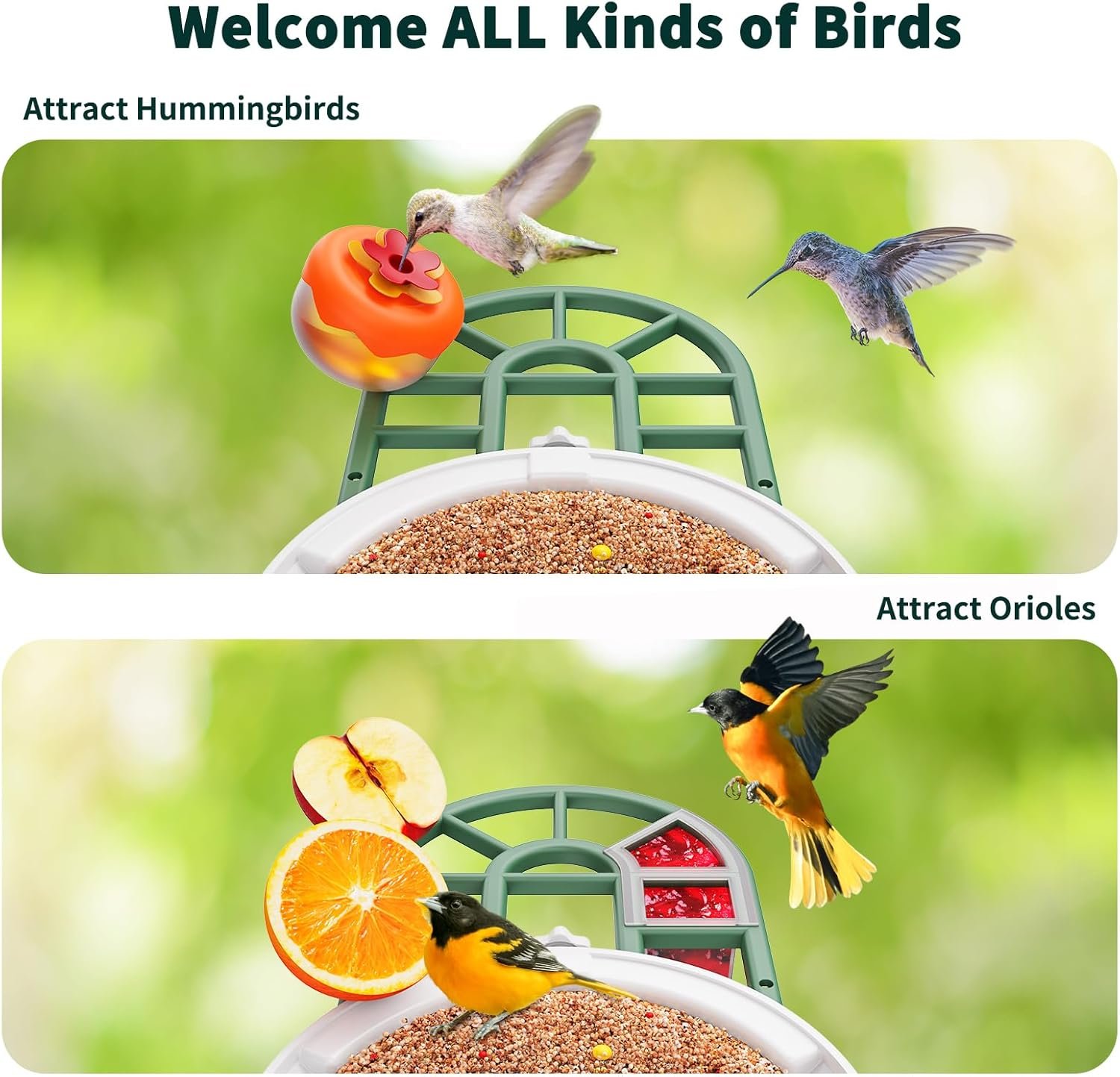Bird feeder with camera with ai identify birds species solar panel smart bird house with cam 2k live view instant arriva