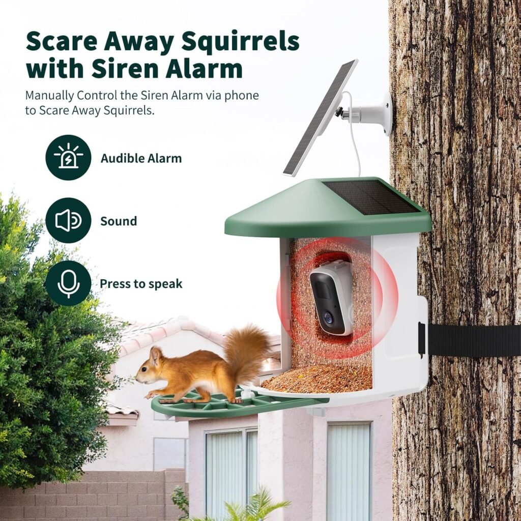 Bird Feeder with Camera with AI Identify Birds Species Solar Panel, Smart Bird House with Cam, 2K Live View, Instant Arrival Alerts