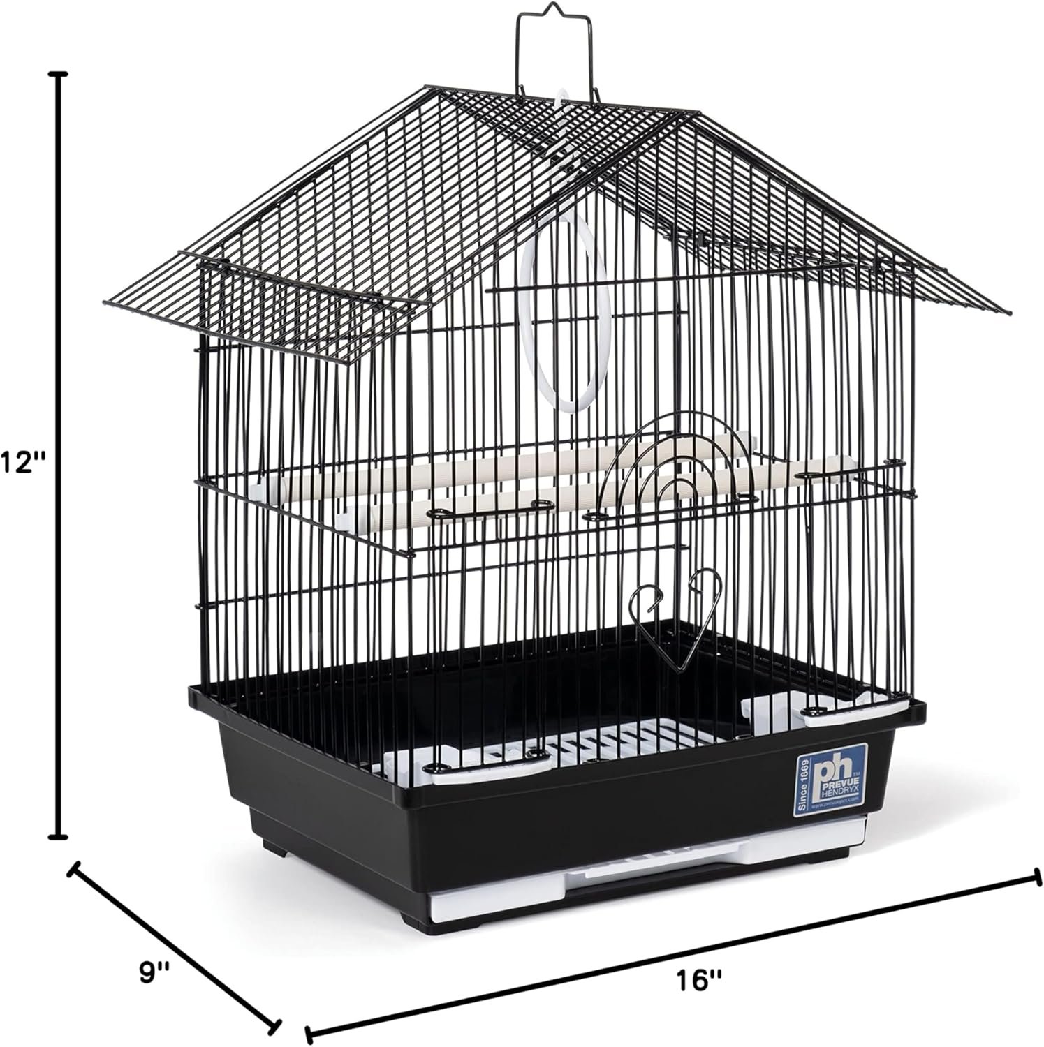 Prevue pet products parakeet manor bird cage with handle for home or travel black