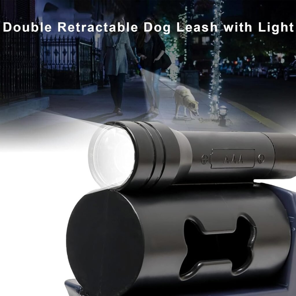 Retractable Illuminated Leash for 2 Dogs,Tangle-Free Double Retractable Dog Leash with Anti-Slip Grip,360° Anti-Tangle Swivel Strap, for Small and Medium-Sized Pets (A) Retractable Illuminated Leash for 2 Dogs,Tangle-Free Double Retractable Dog Leash with Anti-Slip Grip,360° Anti-Tangle Swivel Strap, for Small and Medium-Sized Pets (A)