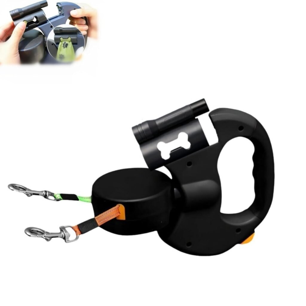 Retractable Illuminated Leash for 2 Dogs,Tangle-Free Double Retractable Dog Leash with Anti-Slip Grip,360° Anti-Tangle Swivel Strap, for Small and Medium-Sized Pets (A) Retractable Illuminated Leash for 2 Dogs,Tangle-Free Double Retractable Dog Leash with Anti-Slip Grip,360° Anti-Tangle Swivel Strap, for Small and Medium-Sized Pets (A)