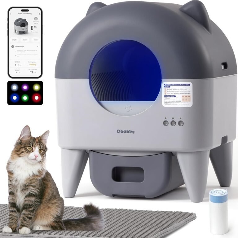 Self cleaning litter box automatic extra large self cleaning for multiple cats app controlled with smart sensors odor fr