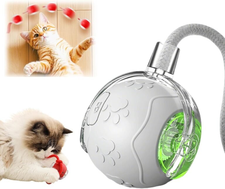 Smart interactive cat ball toy for indoor pets 2025 new automatic rolling toy with tail electric moving cat ball for bor