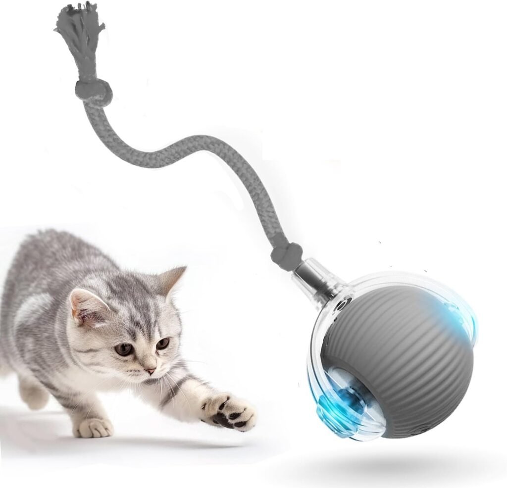 Smart Interactive Cat Ball Toy for Indoor Pets, 2025 New Automatic Rolling Toy with Tail, Electric Moving Cat Ball for Bored Cats and Dogs, Rechargeable and Durable Pet Toy for Cats and Dogs (Red) Smart Interactive Cat Ball Toy for Indoor Pets, 2025 New Automatic Rolling Toy with Tail, Electric Moving Cat Ball for Bored Cats and Dogs, Rechargeable and Durable Pet Toy for Cats and Dogs (Red)