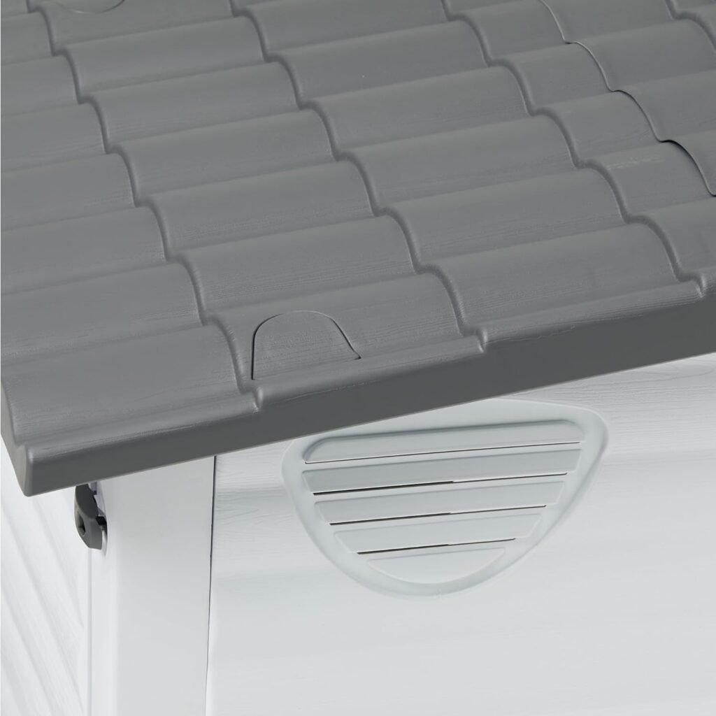 Amazon Basics Plastic Dog House for Large Dogs - Easy to Assemble Detachable Structure, Indoor/Outdoor Use, Elevated Floor,Durable Waterproof,Side Door Access,Undulating Roof Design Amazon Basics Plastic Dog House for Large Dogs - Easy to Assemble Detachable Structure, Indoor/Outdoor Use, Elevated Floor,Durable Waterproof,Side Door Access,Undulating Roof Design