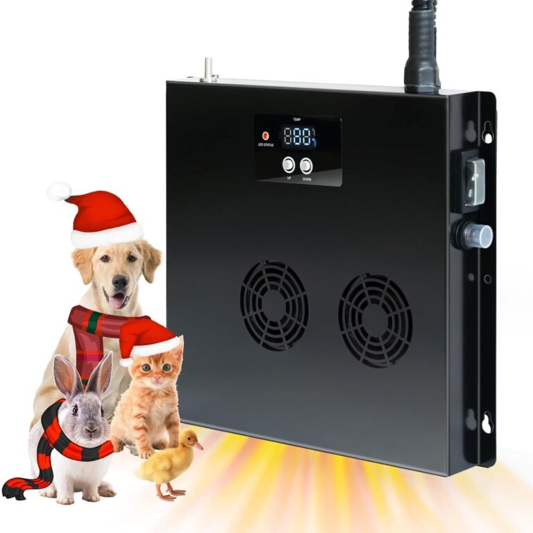 Briidea 400w dog house heater with ptc rapid heating 3 seconds 32 122 temperature range 115ft anti chew cord heats up to