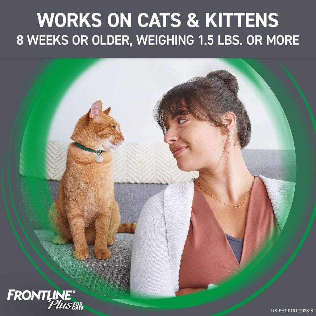FRONTLINE Plus Flea and Tick Treatment for Cats Over 1.5 lbs. 3 Treatments