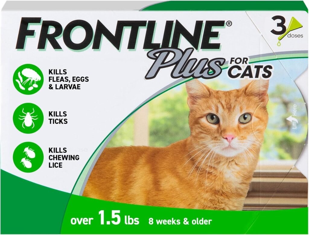FRONTLINE Plus Flea and Tick Treatment for Cats Over 1.5 lbs. 3 Treatments FRONTLINE Plus Flea and Tick Treatment for Cats Over 1.5 lbs. 3 Treatments