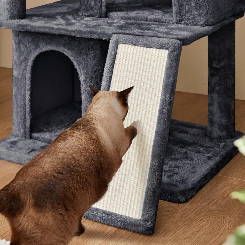 Yaheetech Cat Tree for Indoor Pets, 36in Tower Condo w/Extra Large Perch, Scratching Posts, Board, Dangling Ball, Play Structure for Kittens  Adult Cats