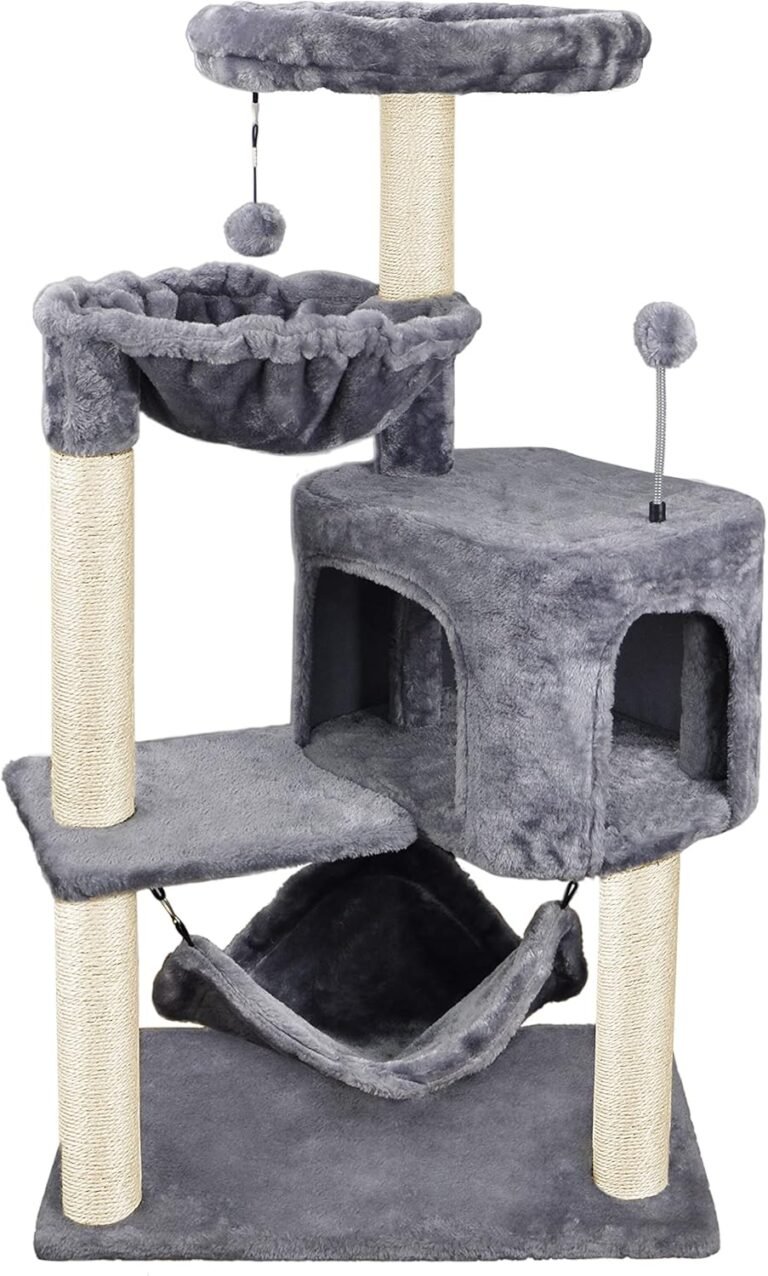 Yunique cat tree with cat condo and big hammock grey
