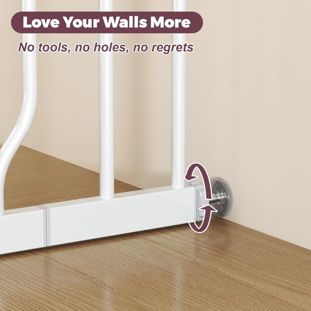 Baby Gate No Drilling, 29-40 Auto Close Dog Gate Indoor for Doorways Stairs, Pressure Mounted Adjustable Pet Gate, Easy Walk Through Child Gate for Children Pets Stroller Friendly, White Baby Gate No Drilling, 29-40 Auto Close Dog Gate Indoor for Doorways Stairs, Pressure Mounted Adjustable Pet Gate, Easy Walk Through Child Gate for Children Pets Stroller Friendly, White