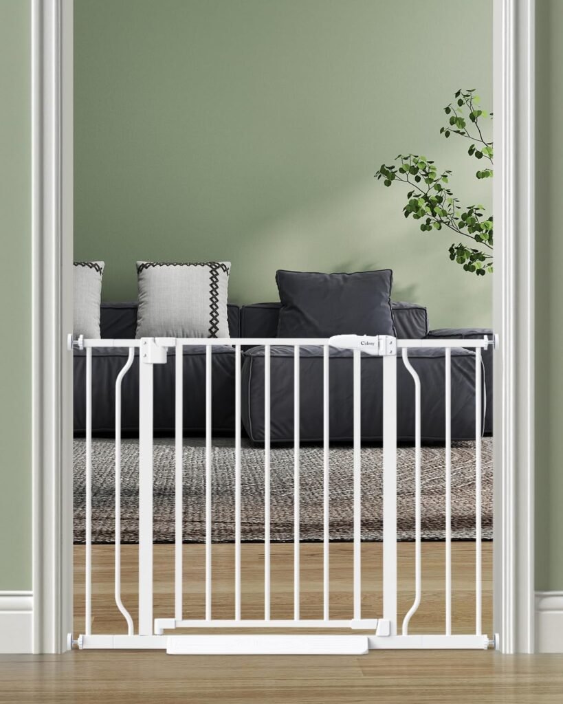 Baby Gate No Drilling, 29-40 Auto Close Dog Gate Indoor for Doorways Stairs, Pressure Mounted Adjustable Pet Gate, Easy Walk Through Child Gate for Children Pets Stroller Friendly, White Baby Gate No Drilling, 29-40 Auto Close Dog Gate Indoor for Doorways Stairs, Pressure Mounted Adjustable Pet Gate, Easy Walk Through Child Gate for Children Pets Stroller Friendly, White
