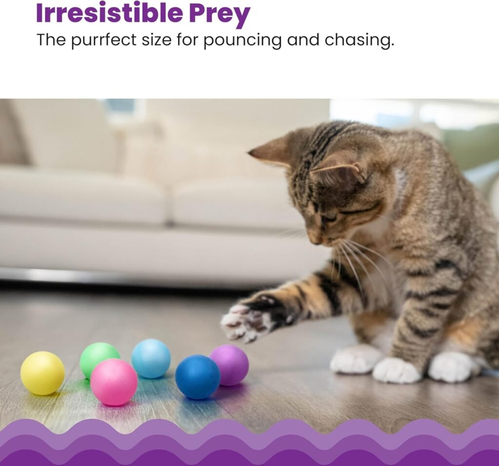 Catstages Tower of Tracks 3-Level Cat Track Toy with 6 Balls, Interactive Toy for Indoor Cats, Orange