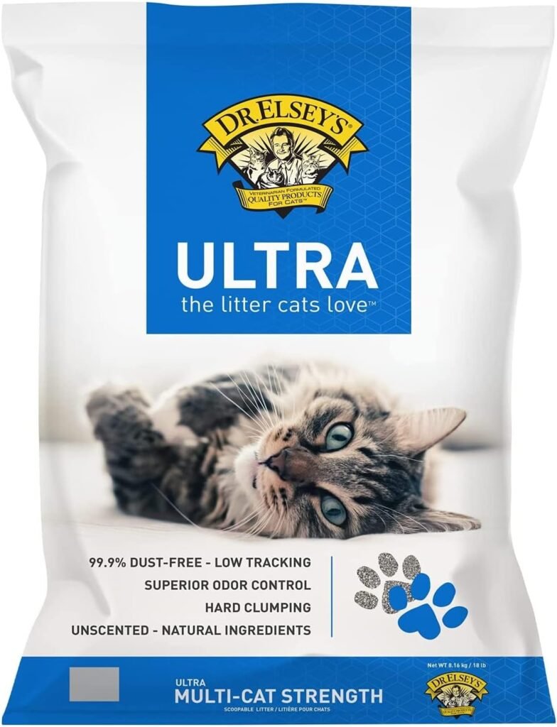 Dr. Elseys Ultra Unscented Clumping Clay Cat Litter 18 lb Bag