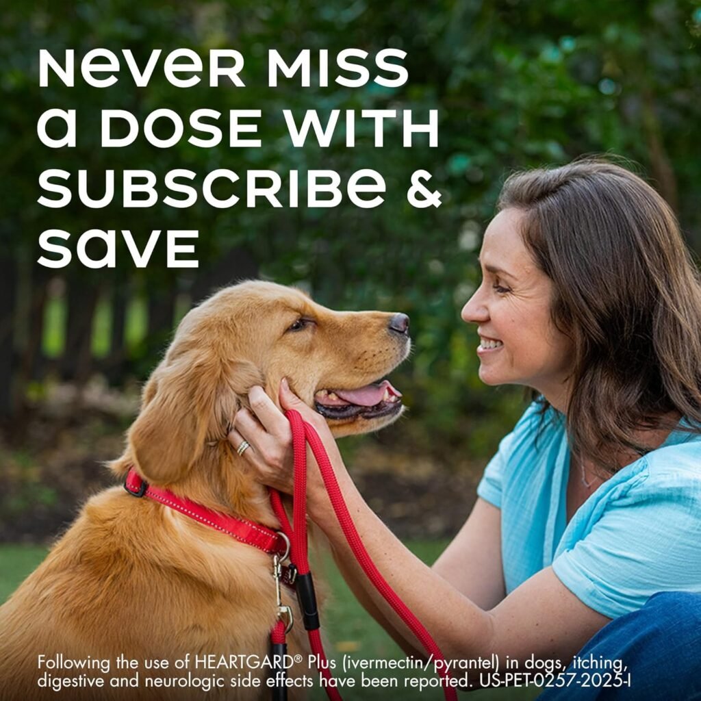 HEARTGARD® Plus (ivermectin/pyrantel) Real-Beef Chewables for Dogs 51-100 lbs (Brown Box) 6 Month Supply of Chews (Heartworm Disease Preventive)