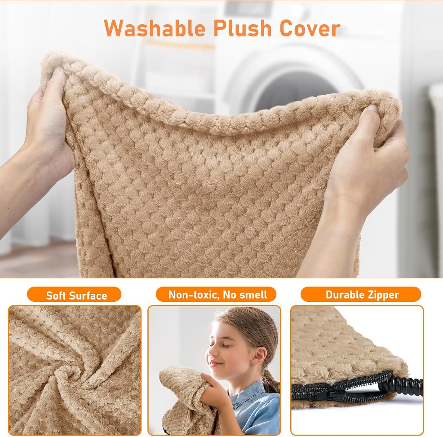 Invenho heated dog bed waterproof adjustable temperature dog cat heating pad with timer indoor pet heating pad for cats 1