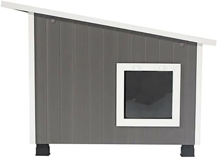 New Age Pet ECOFLEX Outdoor Cat House - Durable, Ventilated, Dual Entry, Easy Assembly, Elevated Floor, Heated Pad Compatible, 10-Year Warranty, for Multiple Cats, Maple/Brown