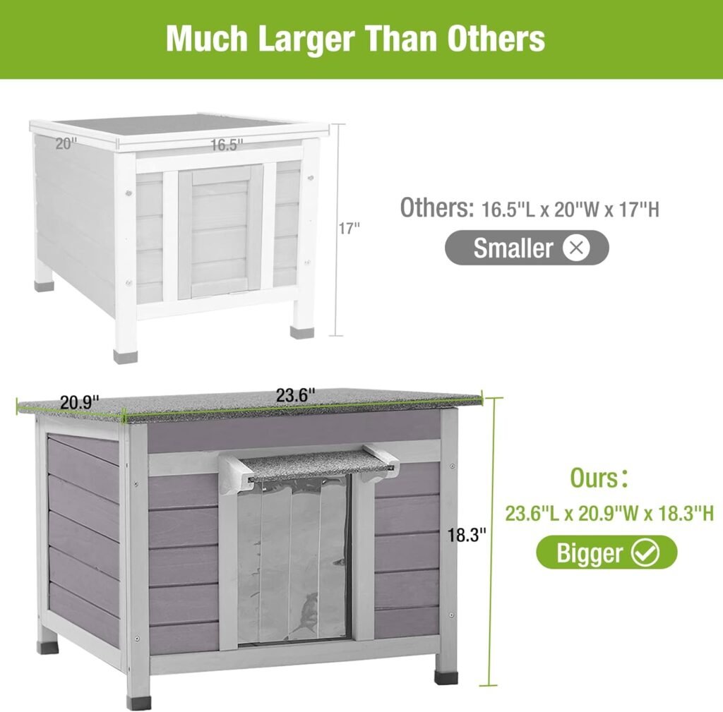 Outdoor Cat House with Insulated Liner Weatherproof Feral Cat Shelter for Winter