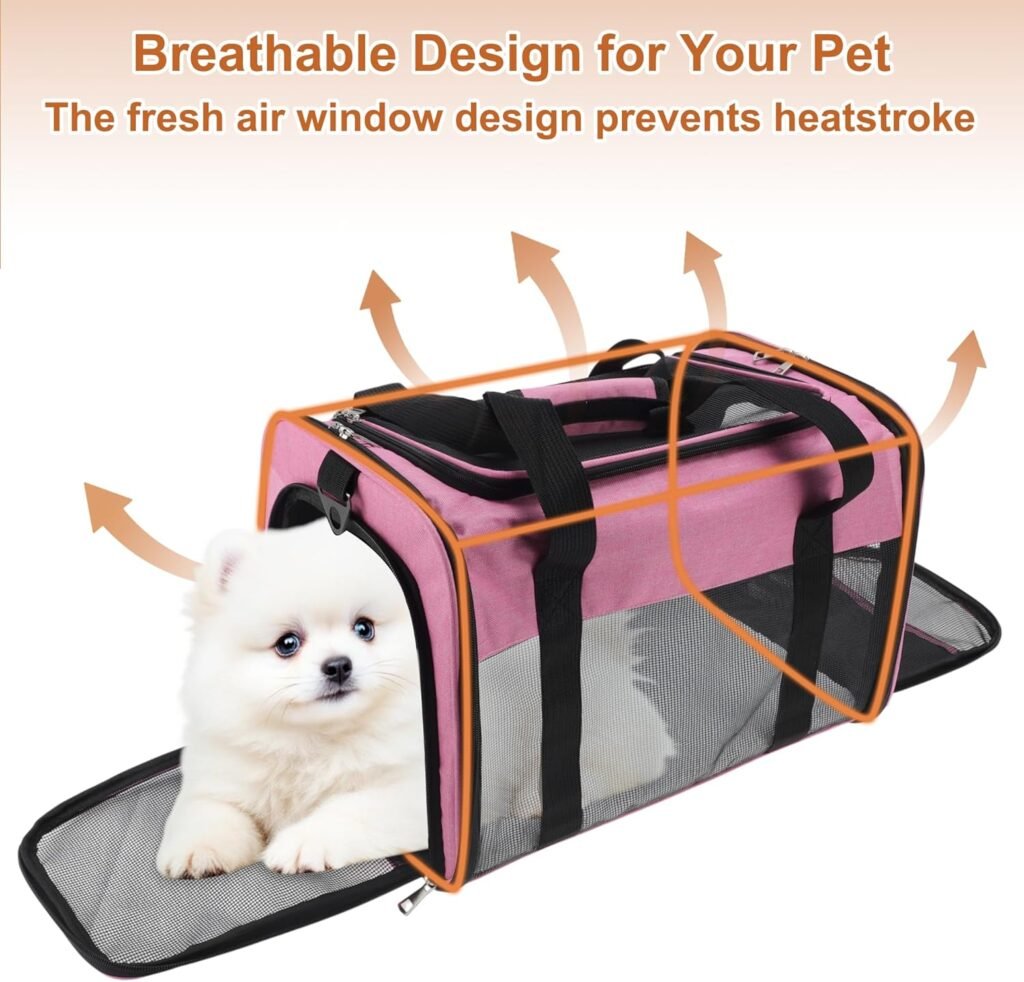 Pet Carrier, Breathable Mesh Design, Soft Cat Carrier with Shoulder Strap, Comfortable Travel Solution, Grey Pet Carrier, Breathable Mesh Design, Soft Cat Carrier with Shoulder Strap, Comfortable Travel Solution, Grey