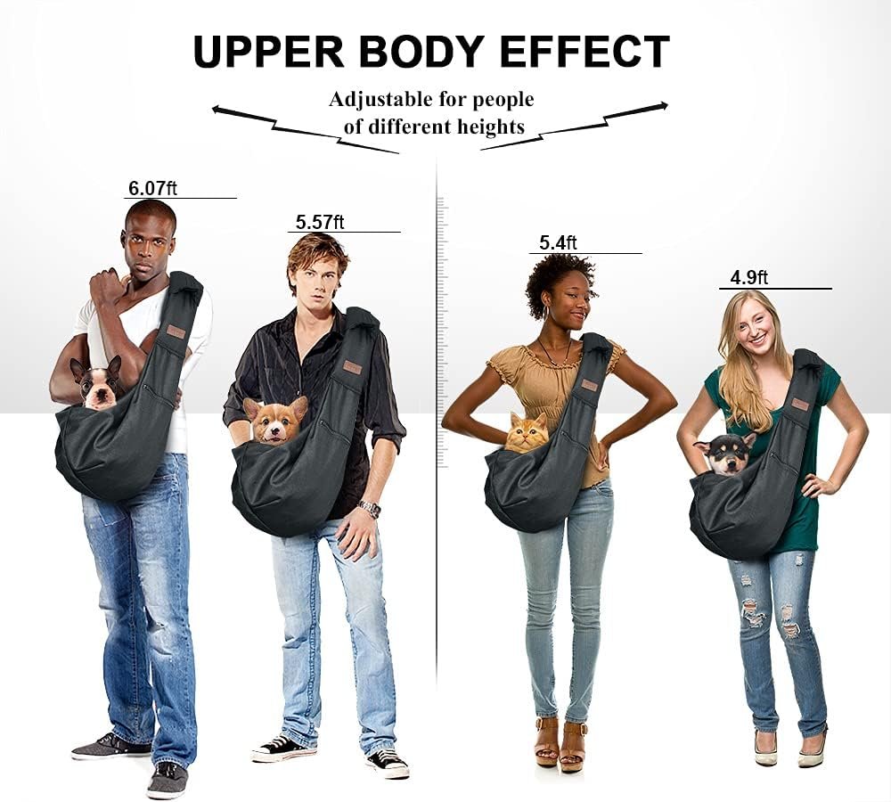 Tomkas small dog sling carrier classic pocket classic strap for 3 10 lbs petsblack