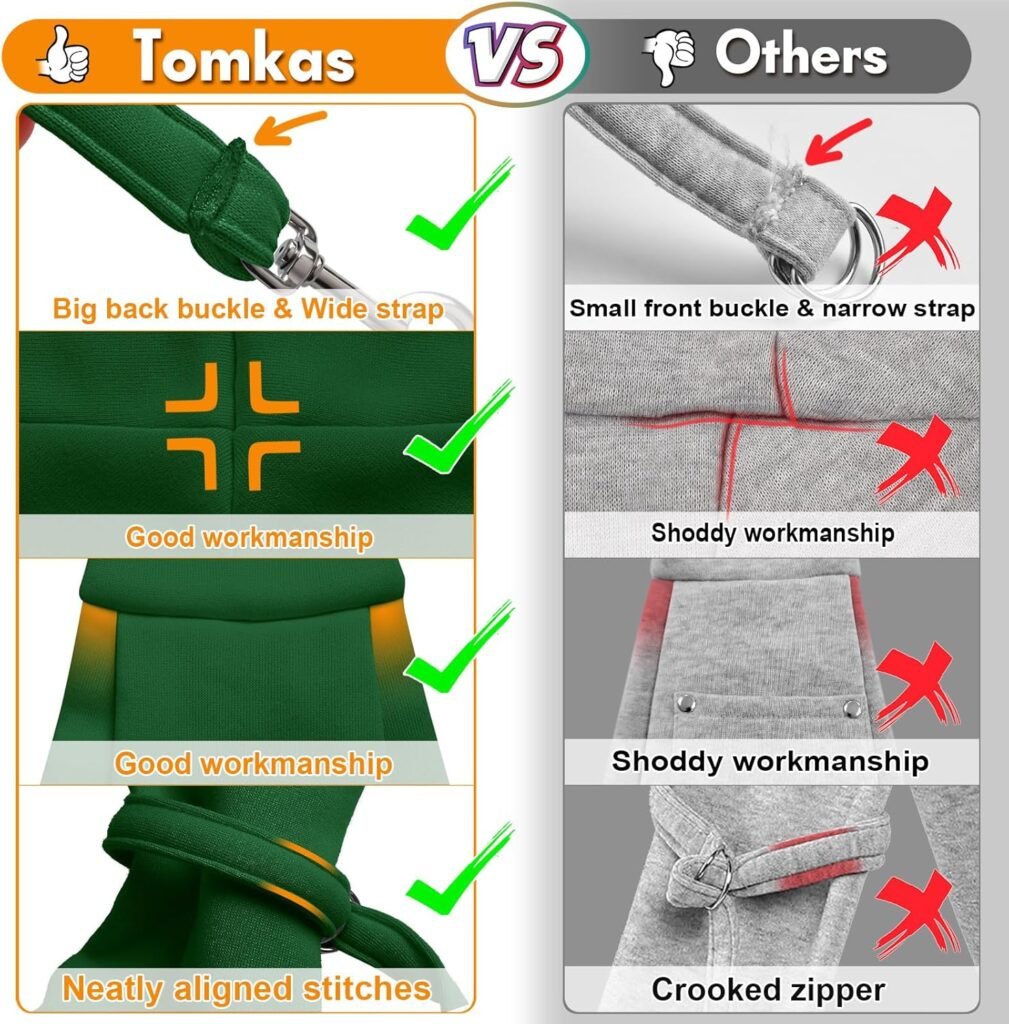 Tomkas Small Dog Sling Carrier - Classic Pocket Classic Strap - for 3-10 lbs Pets(Black)