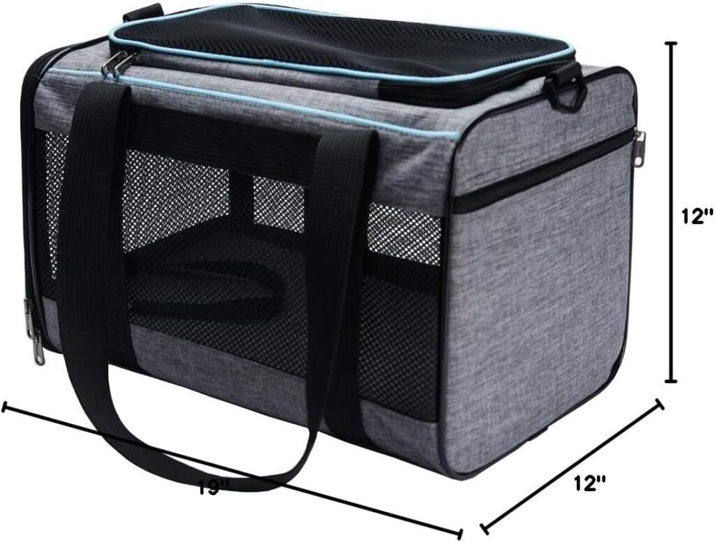 Vceoa 17.5x11x11 Inches Cat, Dog Carrier for Pets Up to 16 Lbs, Soft-Sided Cat Bag Animal Carriers Travel Puppy Carry As a Toy of Fabric Pet Home